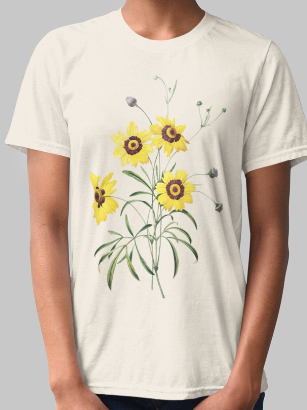 Beggarticks Vintage Floral Print Short Sleeve Graphic Tee T-shirt S-XXL